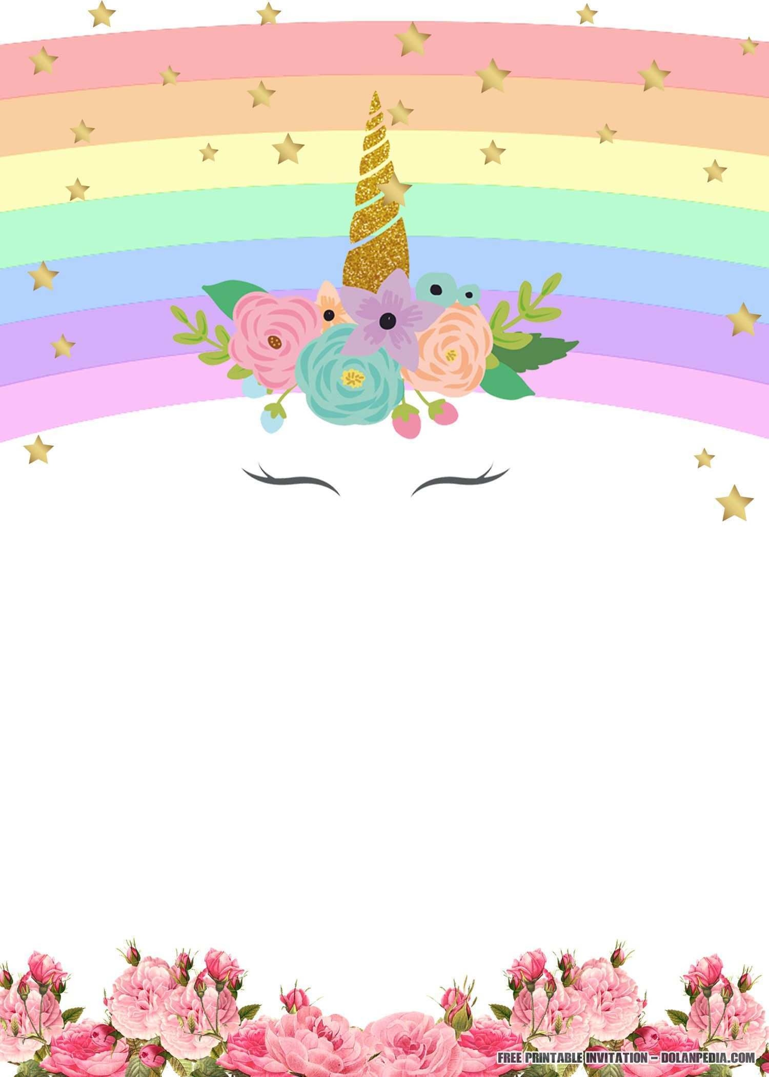 Mermaid Unicorn Card Printable Free Blank