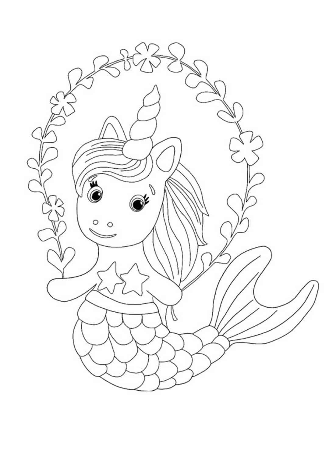 Unicorns And Mermaids Coloring Pages