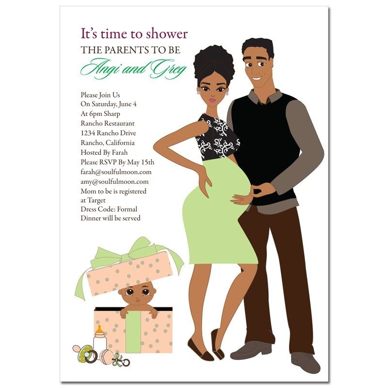 Unique African American Baby Shower Invitations Glam Couple By Soulful Unique African American Baby Shower Invitations Glam Couple By Soulful