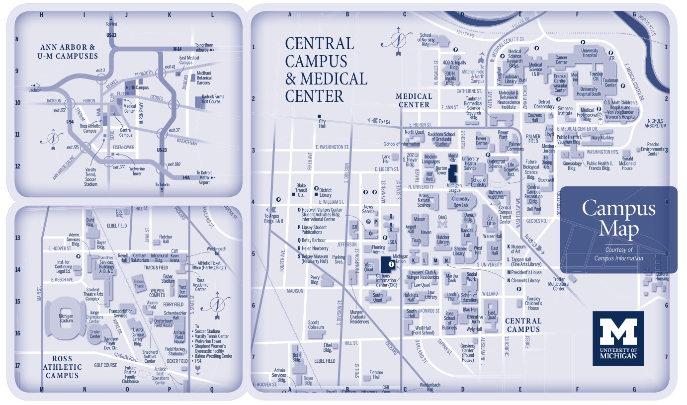 Univ Of Michigan Campus Map United States Map Univ Of Michigan Campus Map United States Map
