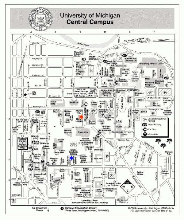 Printable Blank University Of Michigan Campus Map
