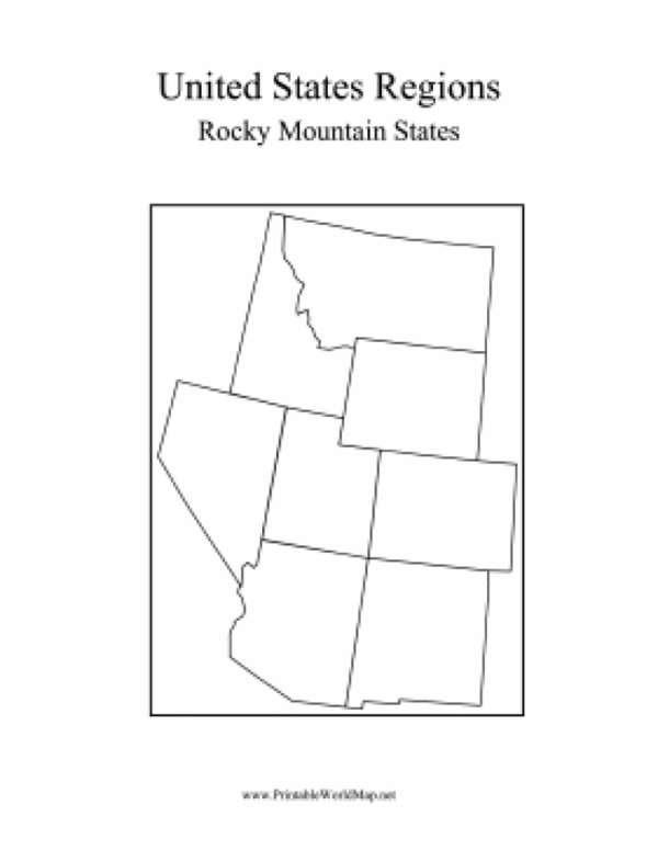 Printable Blank Map Of Rocky Mountain States
