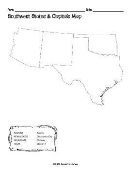 US Southwest Region States Capitals Maps By MrsLeFave TPT US Southwest Region States Capitals Maps By MrsLeFave TPT
