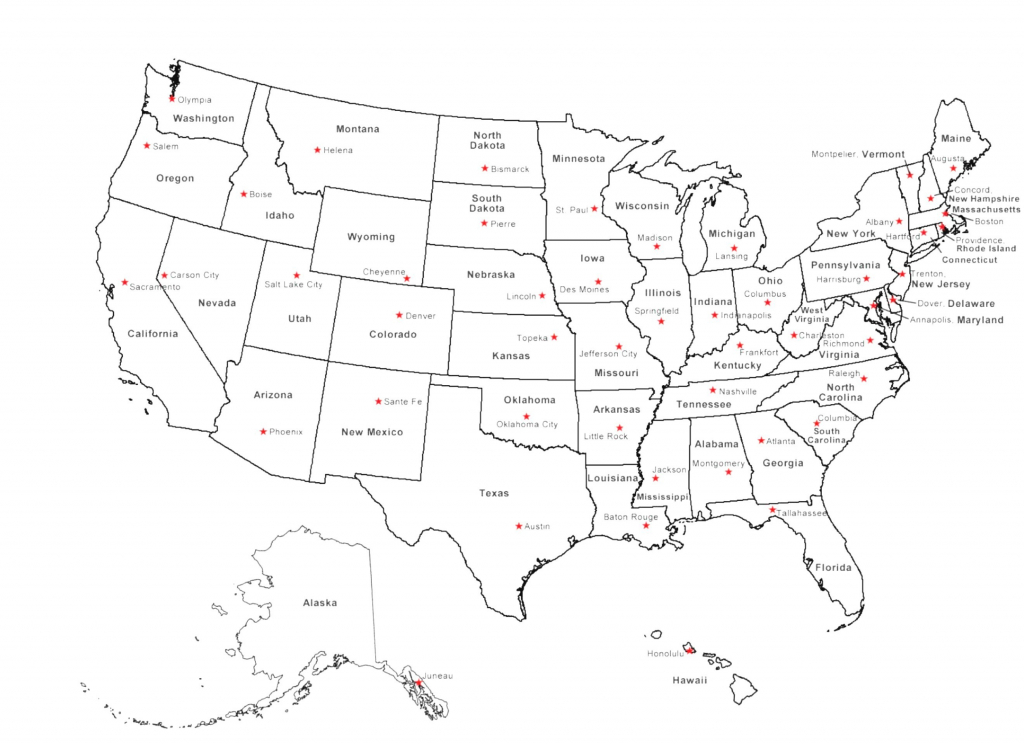 Printable Blank Us Map With Capitals Printable Blank Us Map With Capitals