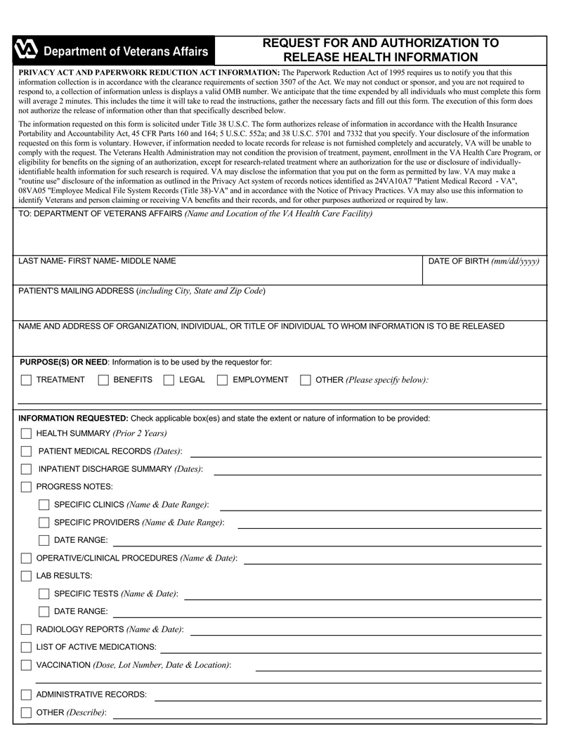 Va Form 10 3542 Printable