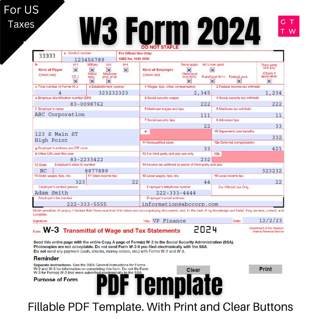 W 3 Printable With Blank Form W 3 Printable With Blank Form