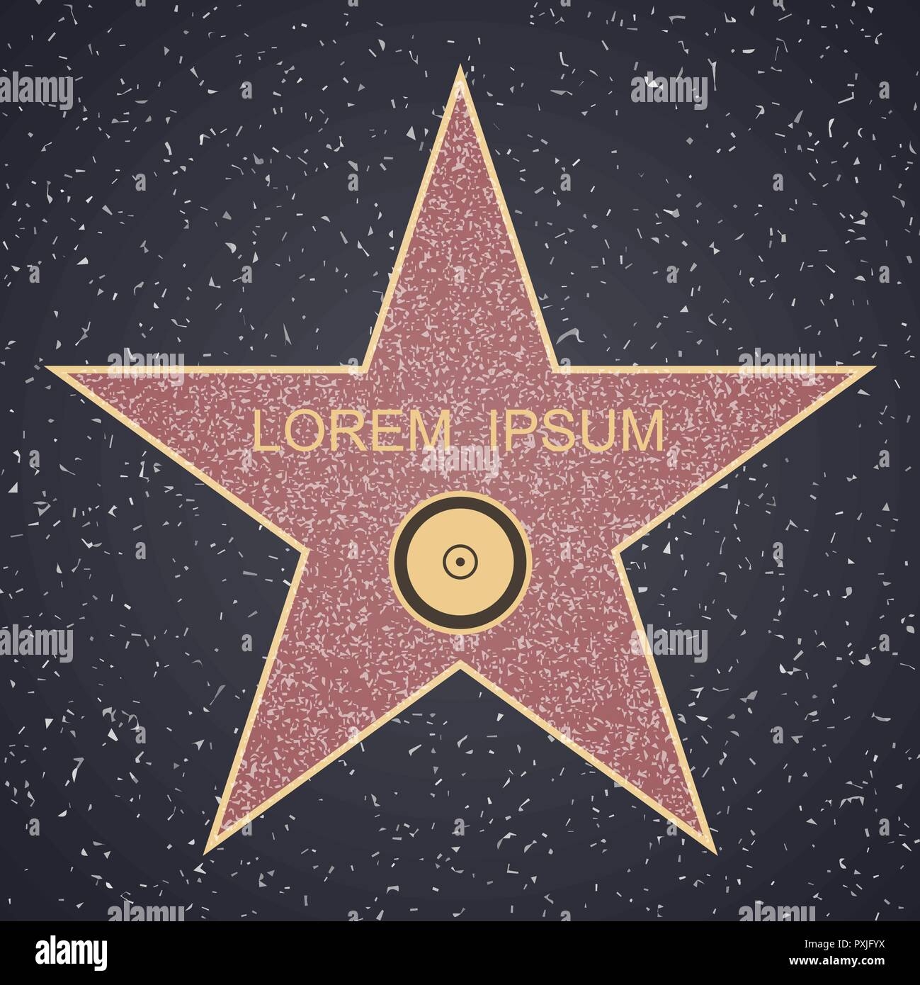 Walk Of Fame Star Blank Template On Granite Square Background Sign Of 
