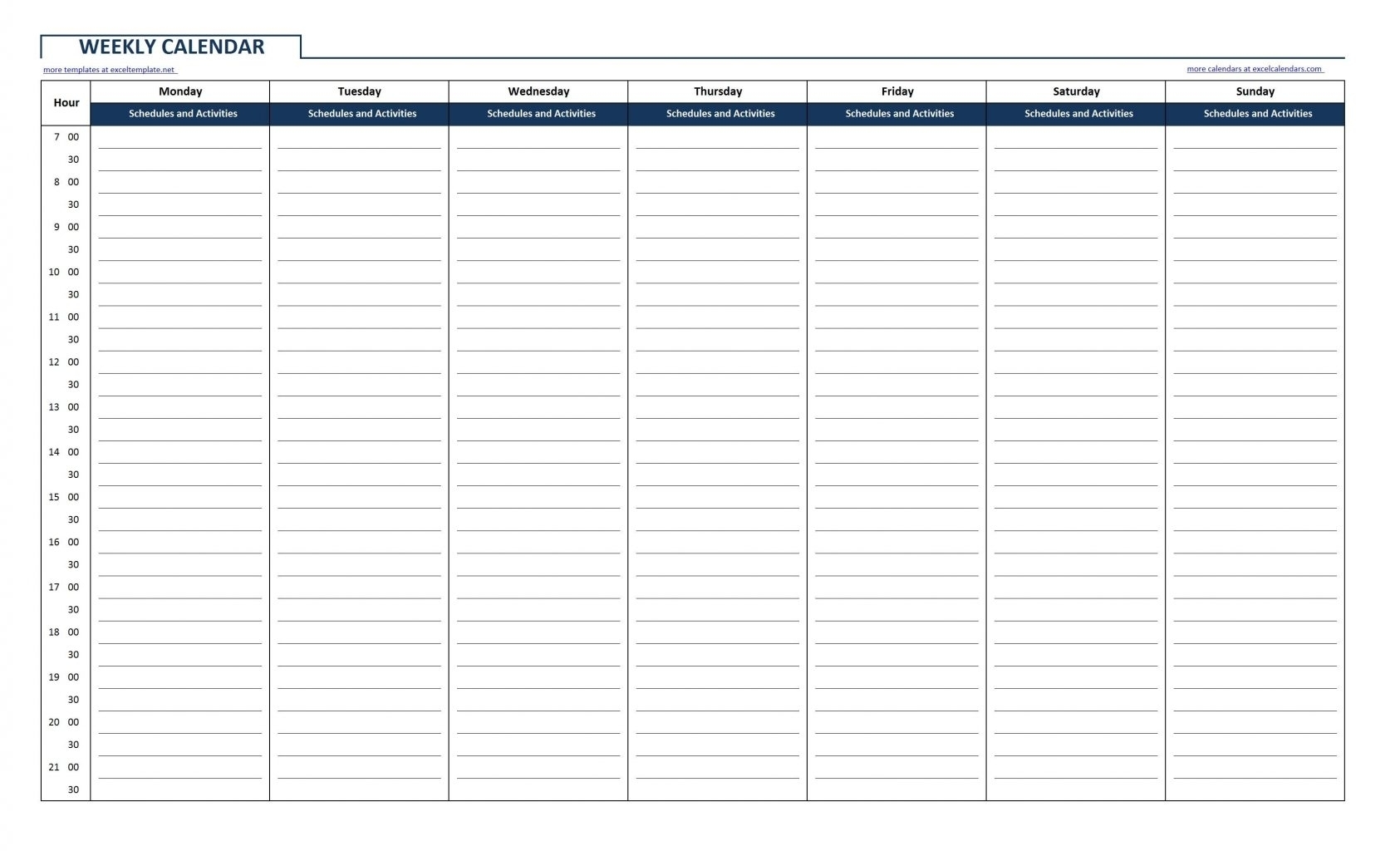 Weekly Blank Schedule Printable Printableblank Weekly Blank Schedule Printable Printableblank