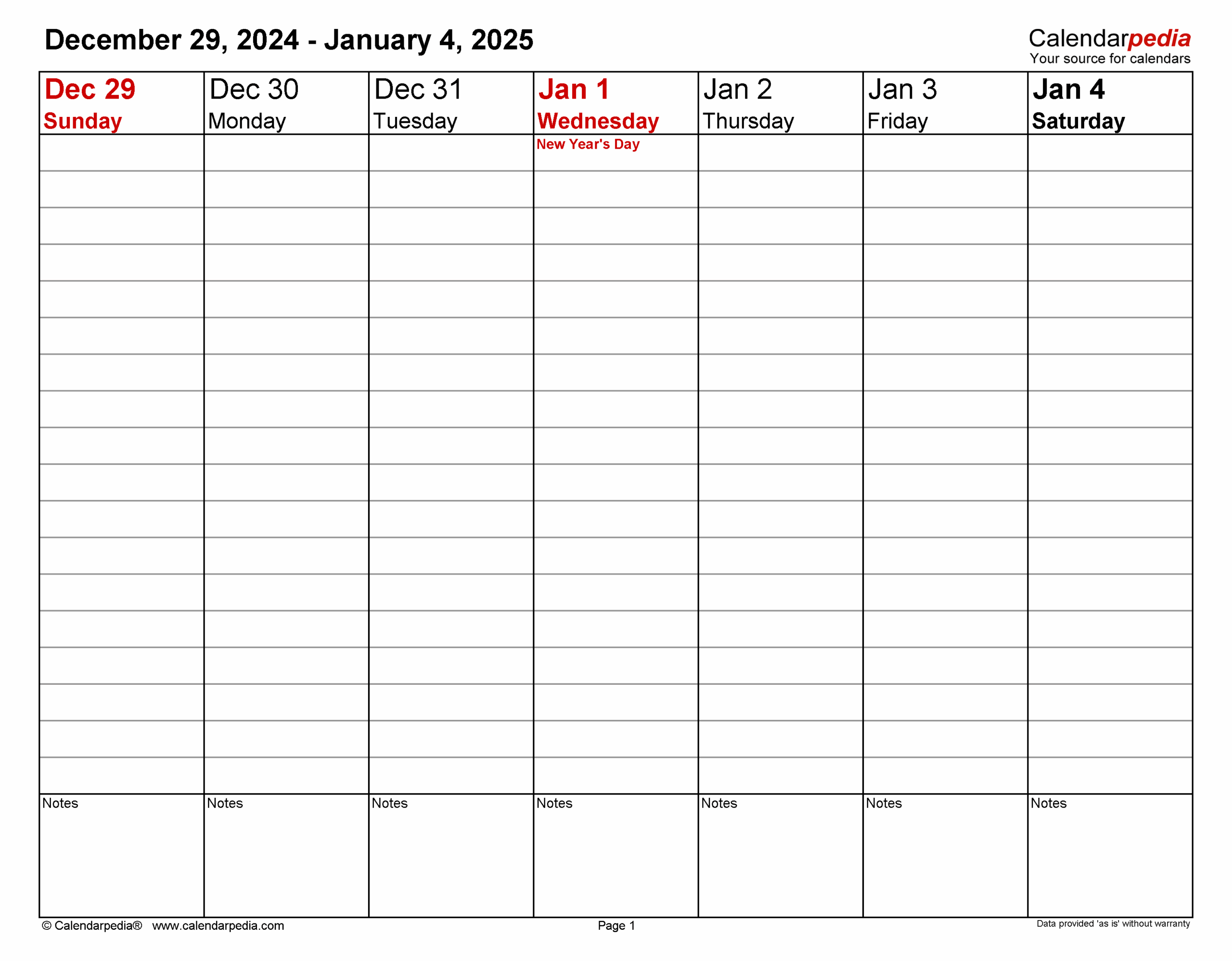 2025 Two Week Blank Planner Printable