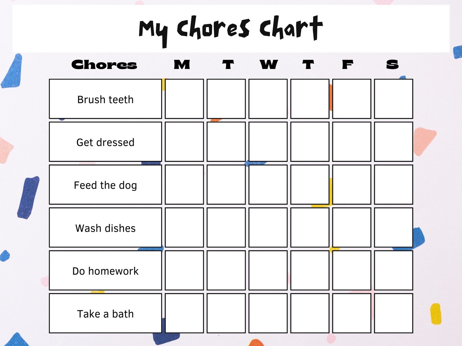 Blank Printable Chore Cards To Print