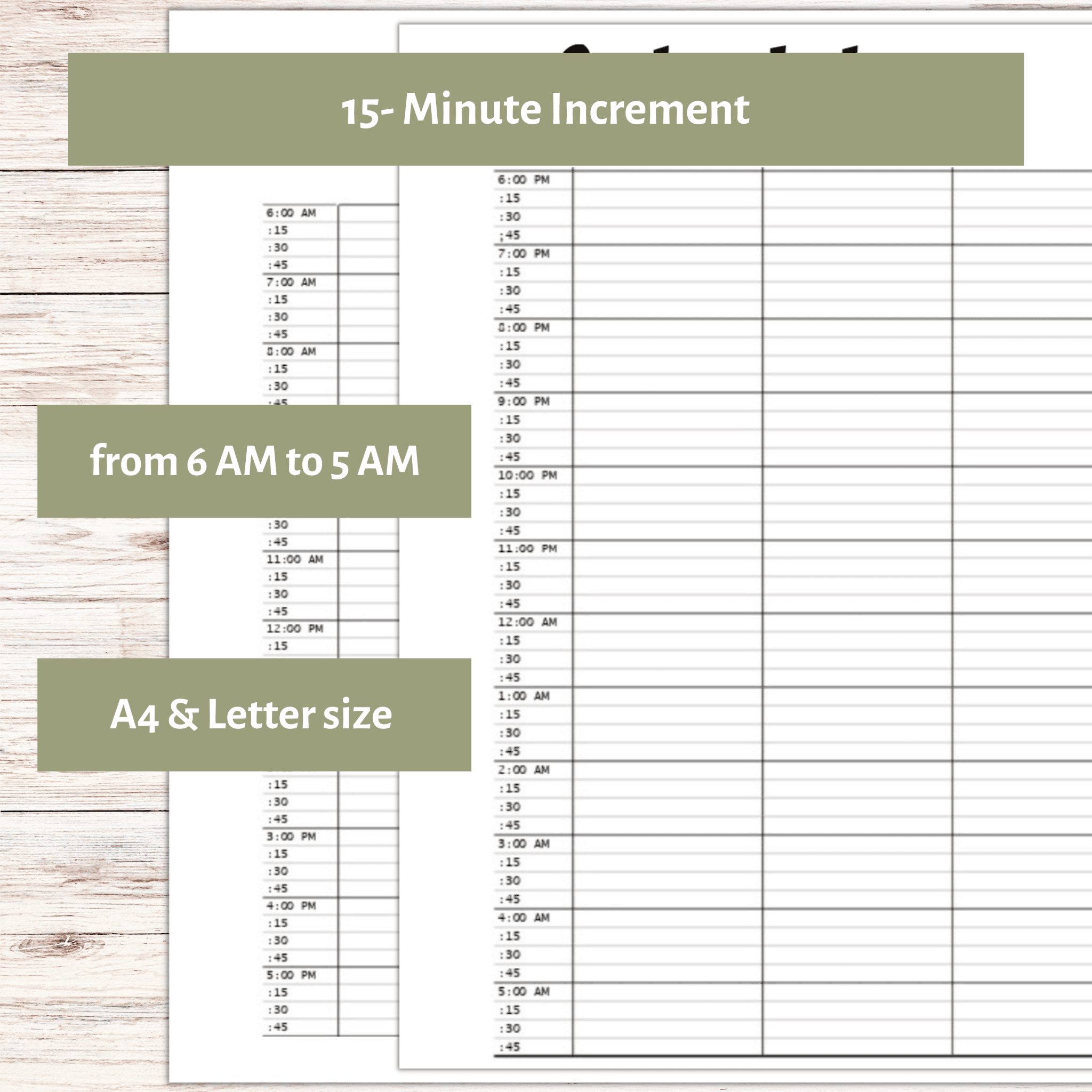 Blank Week Calendar Printable 15 Min Incrimints