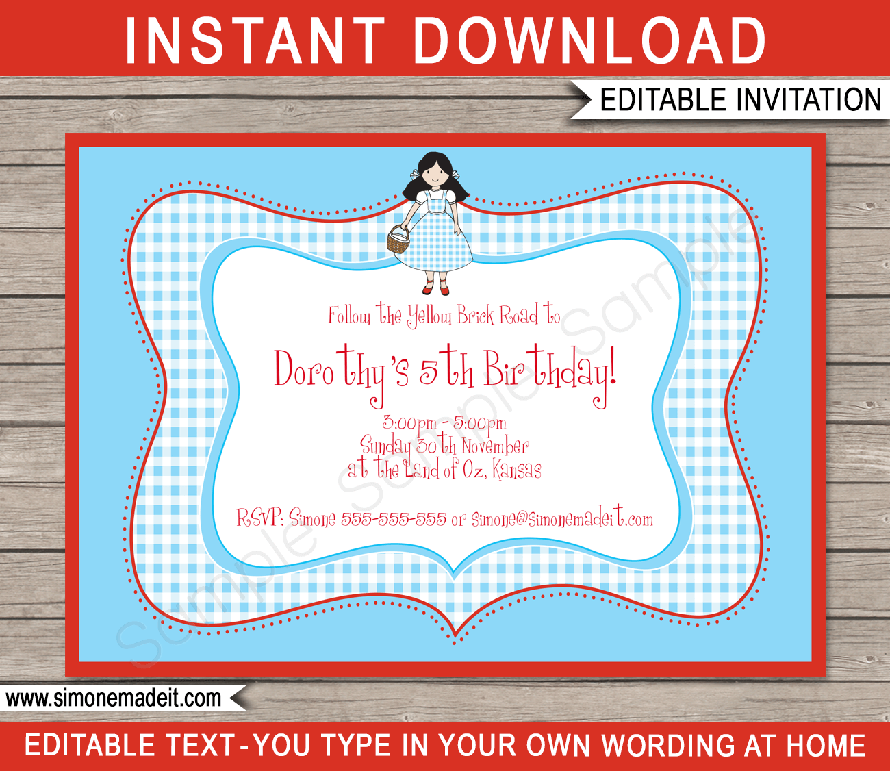Wizard Of Oz Party Invitations Template Printable Birthday Party Invites Wizard Of Oz Party Invitations Template Printable Birthday Party Invites