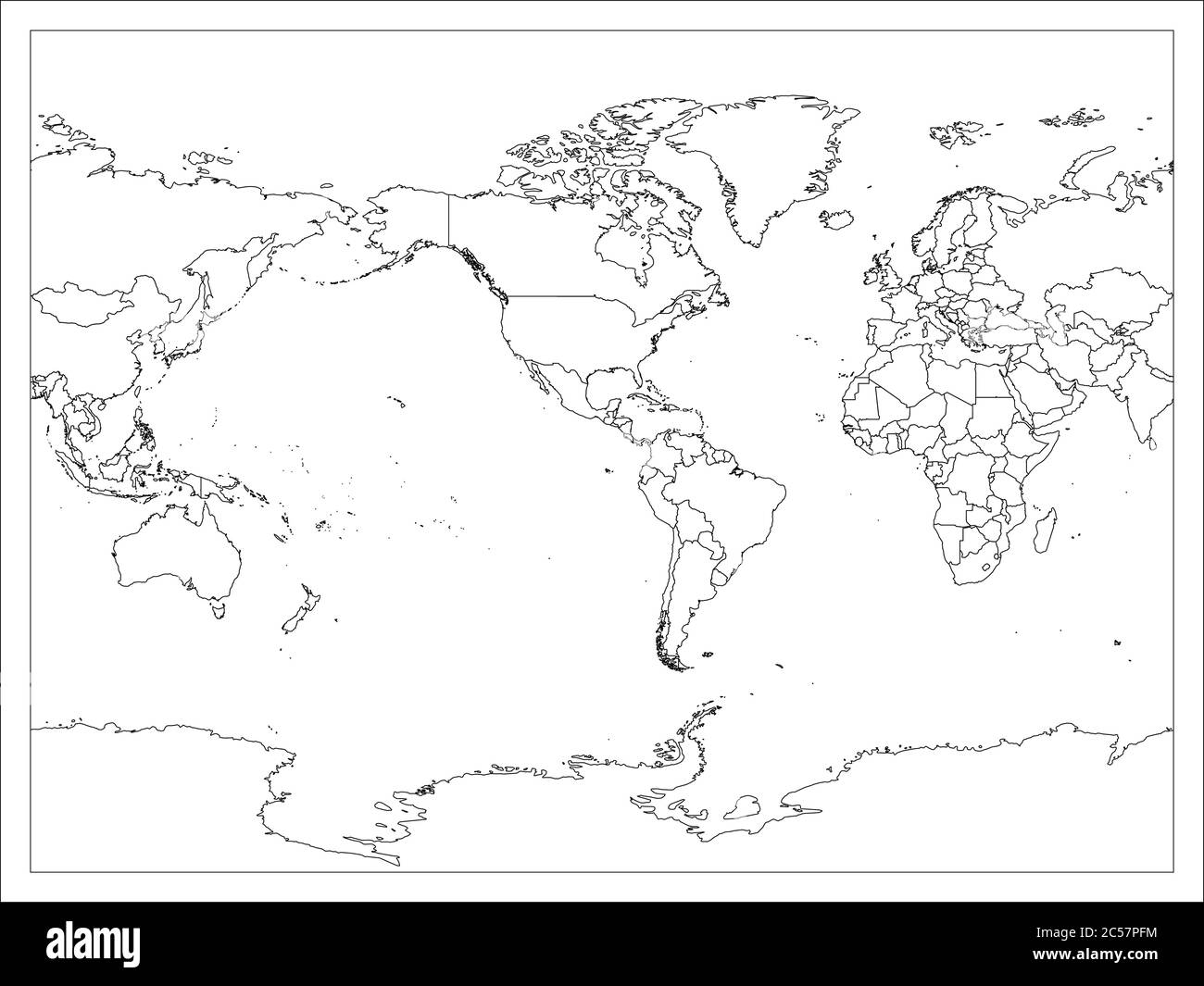 World Map America Centered
