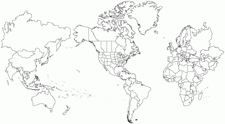 World Map Americas Centered Mercator Projection Worldatlas