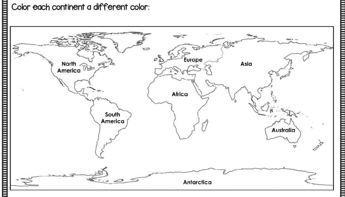 World Map Continents Blank Printable
