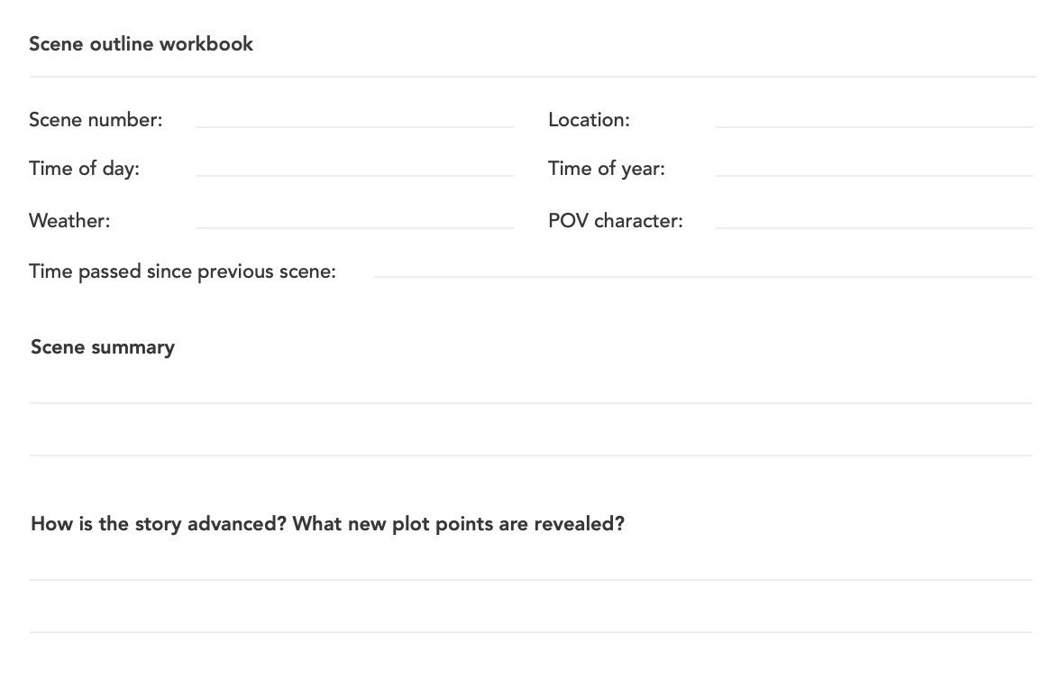 Blank Printable Scene Setting Writing Template