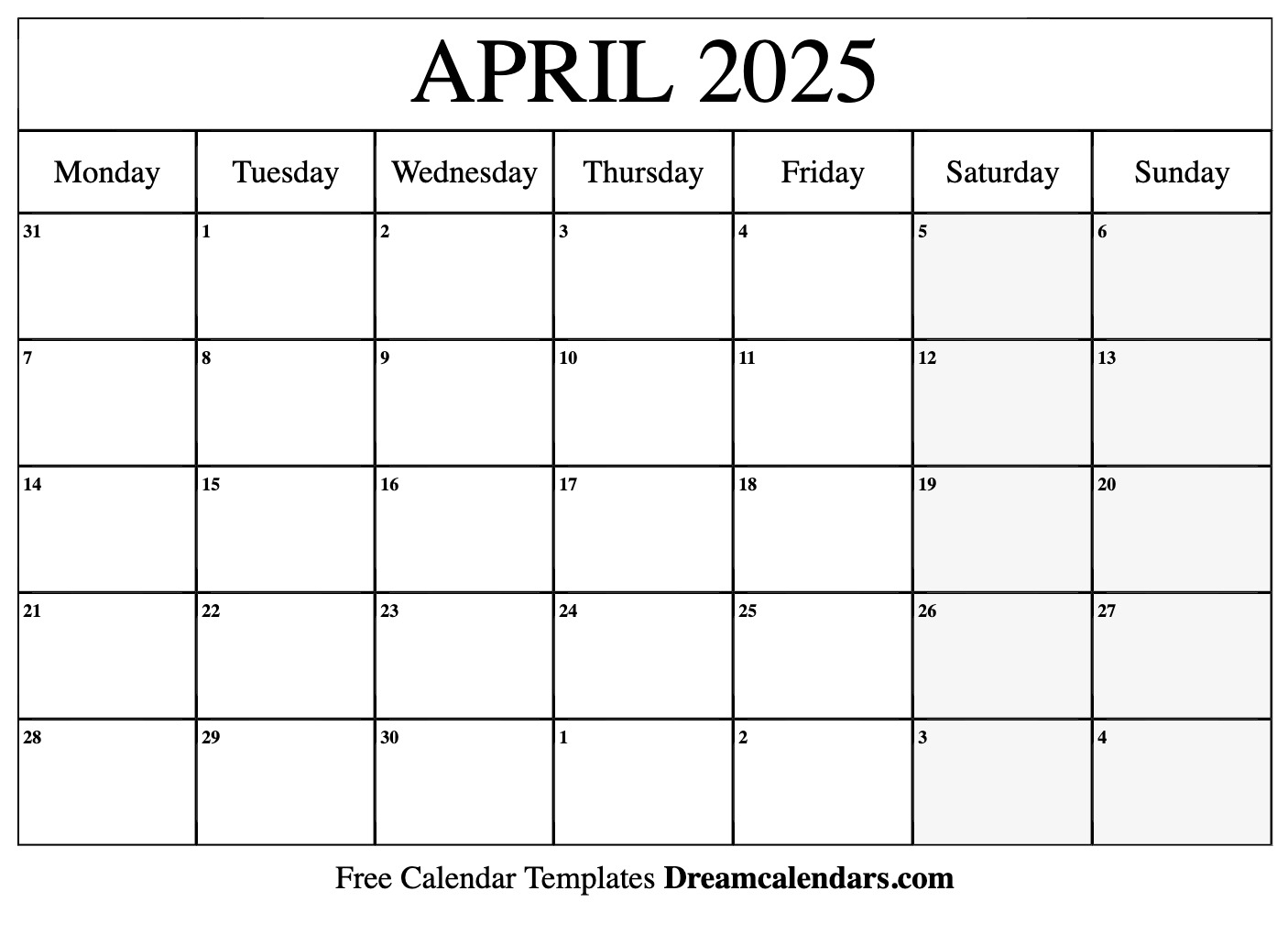Yearly Calendar 2025 Starting April 2025 Lauren Wager
