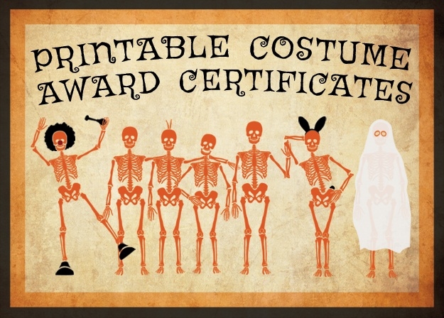 10 Free Costume Award Certificates Printables HalloweenCostumes 