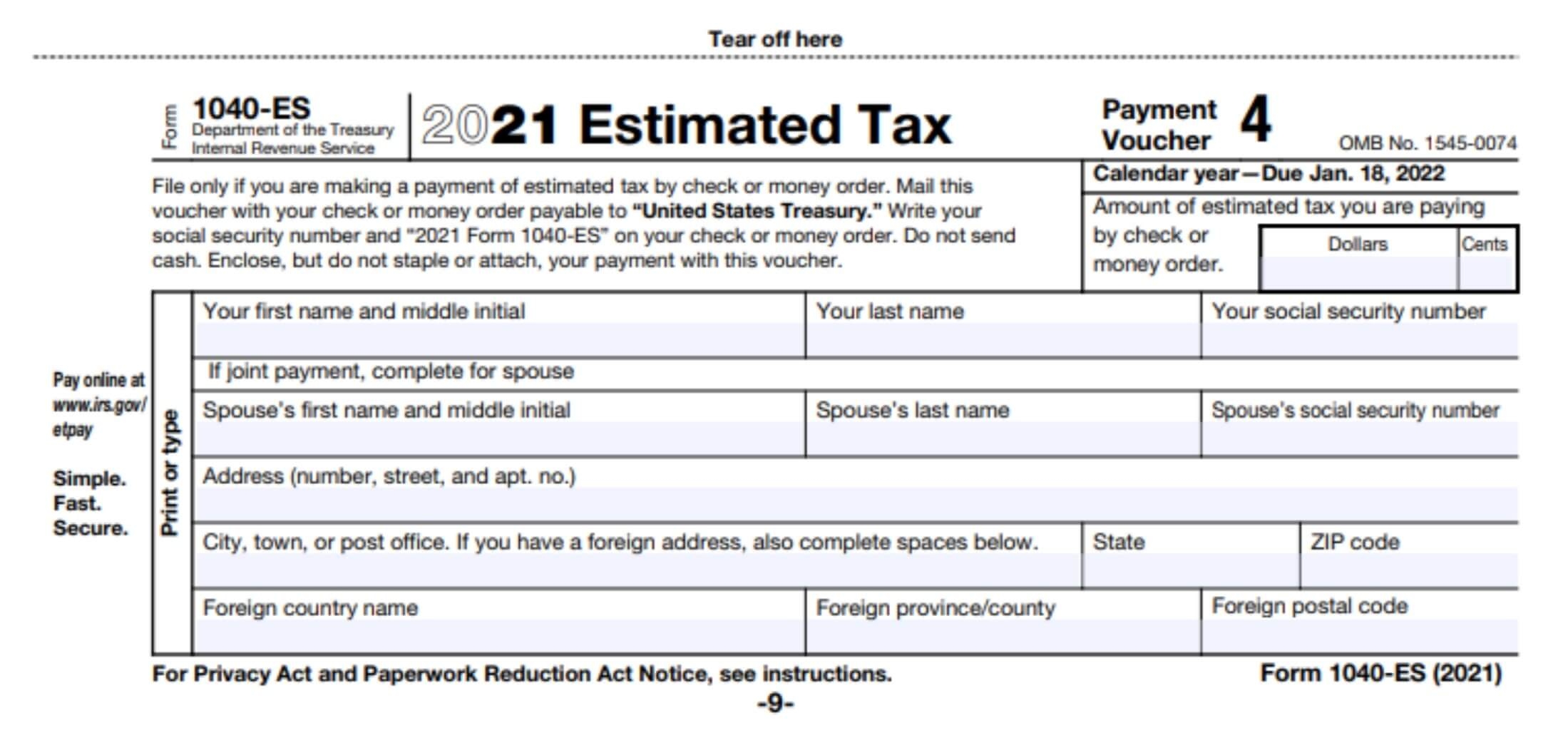 1040 Es 2025 Form C Timothy Mann