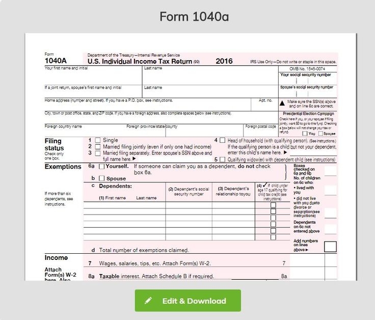 1040A 2024 Tax Form Printable