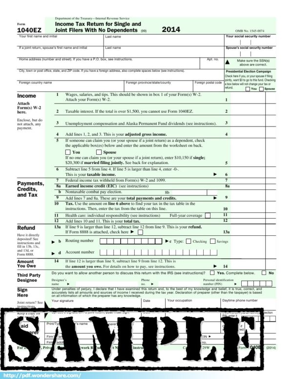 Printable Copy Of The Ohio State 1040ez Form