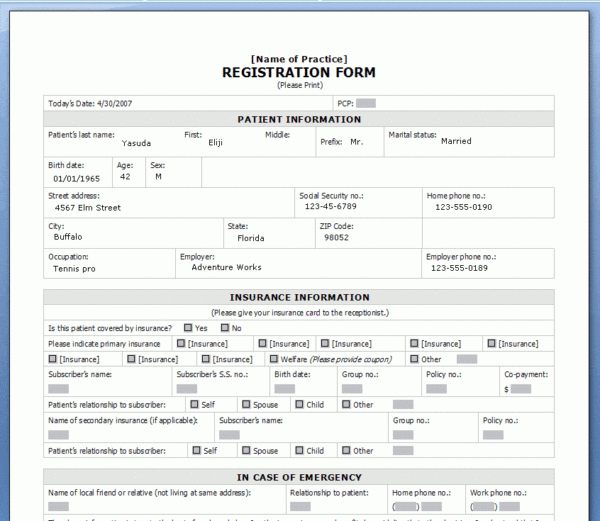 Creating A Printable Registration Form