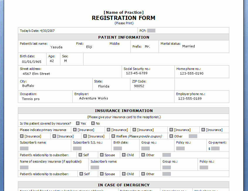 11 Printable Registration Form Templates Word Excel Samples