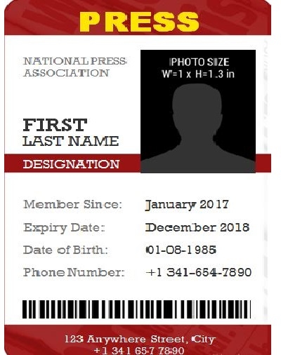 15 Free Press Pass Templates Template Republic