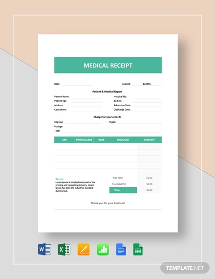 20 Medical Receipt Templates Word PDF Google Docs