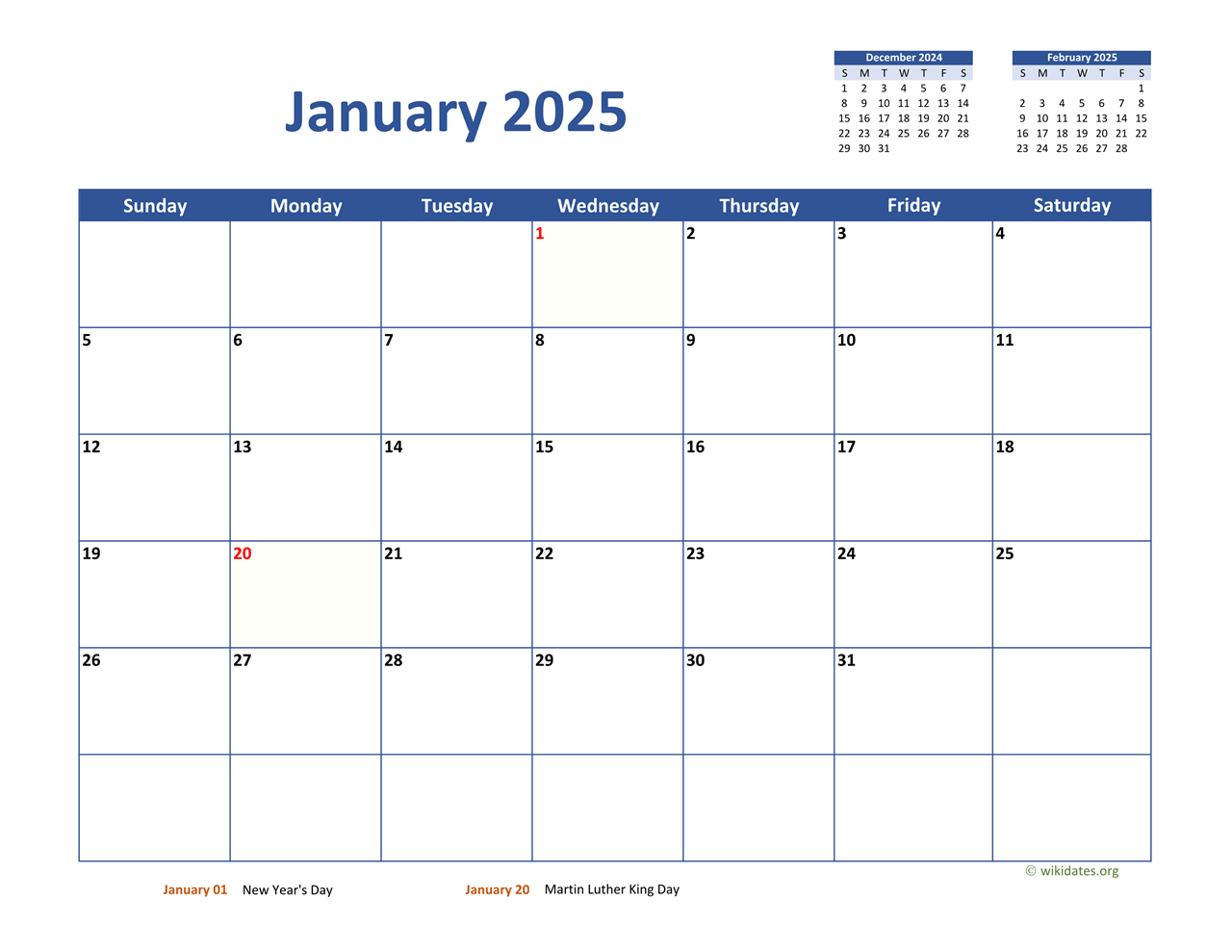 Free 2025 Printable Monthly Calendar Free 2025 Printable Monthly Calendar