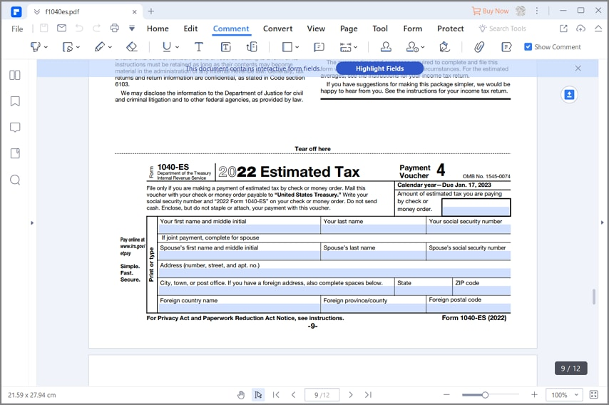 2025 Form 1040 William A Cumberlege