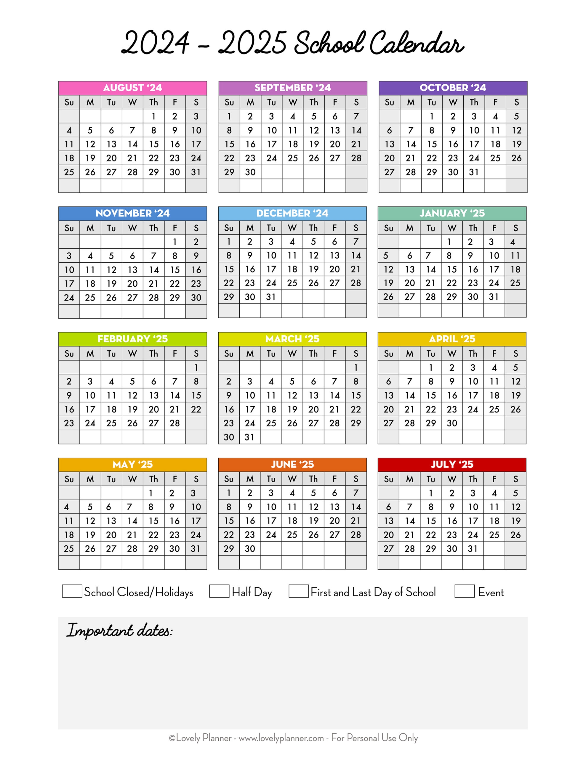 2025 Free Calendars Printable And Editable Free One Page Zelda Katrinka