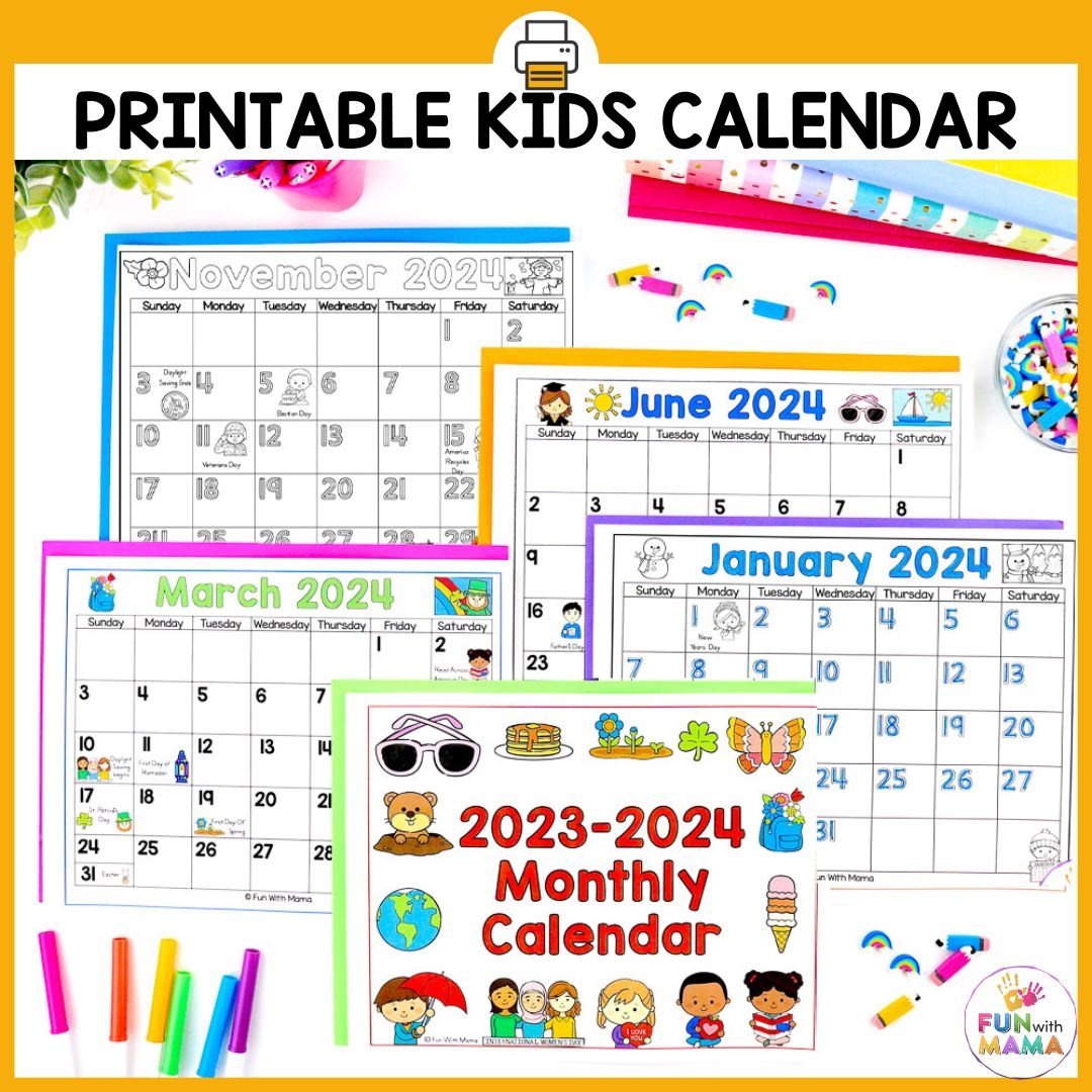 2025 Free Printable Calendar For Kids Levi M Kent