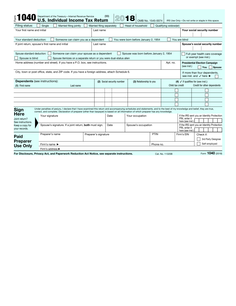 2025 Form 1040 V Printable