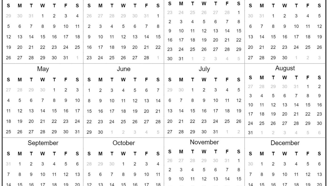 2025 Year Calendar Yearly Printable