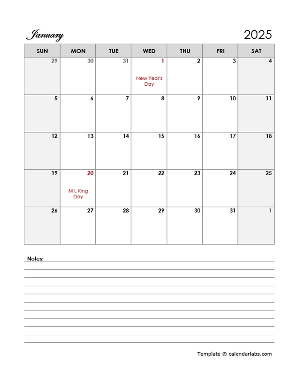 2025 Yearly Calendar Word Template Printable One Page Jasmine Gascoigne