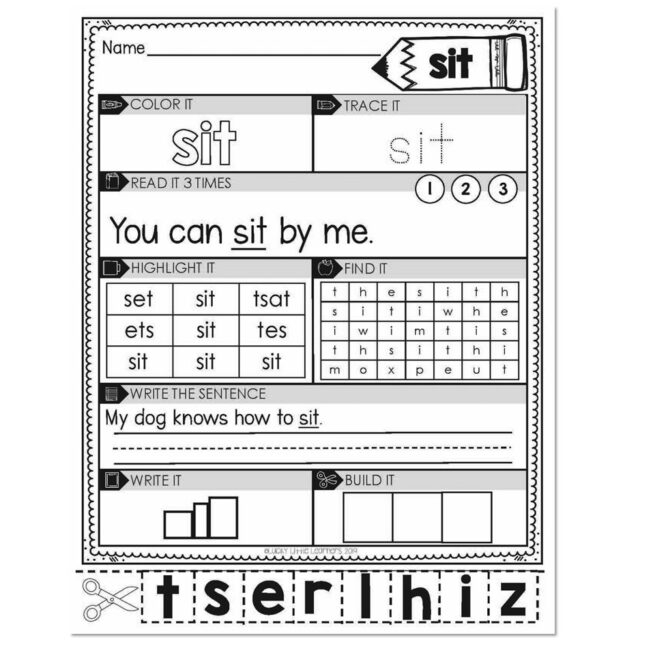 2nd Grade Sight Word Worksheets Sit Lucky Little Learners