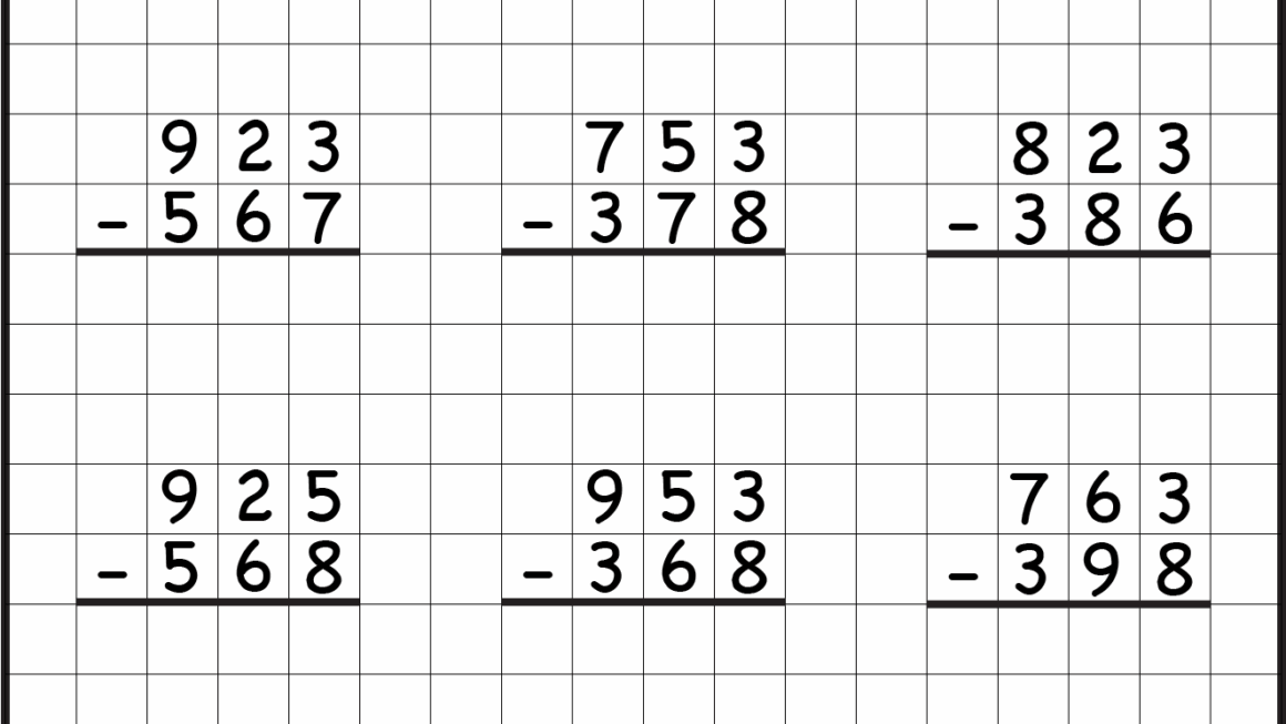 3 Digit Borrow Subtraction Regrouping 5 Worksheets FREE Printable