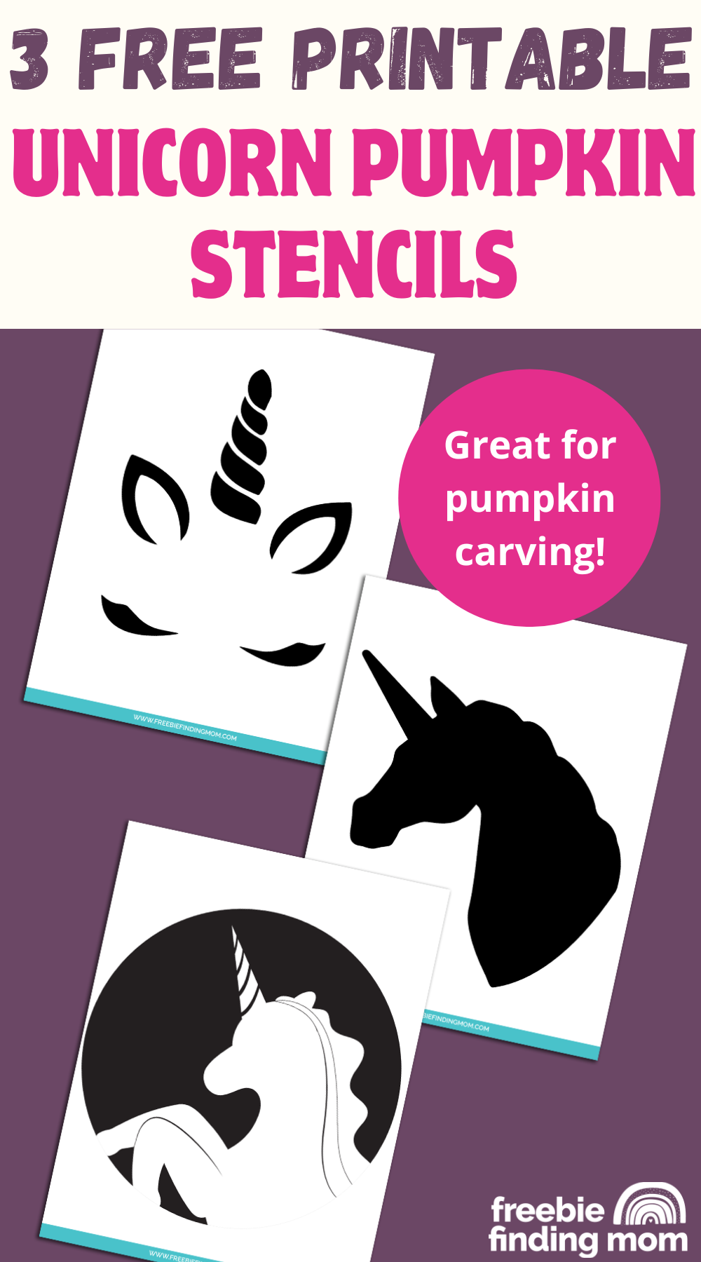 Printable Unicorn Pumpkin Template