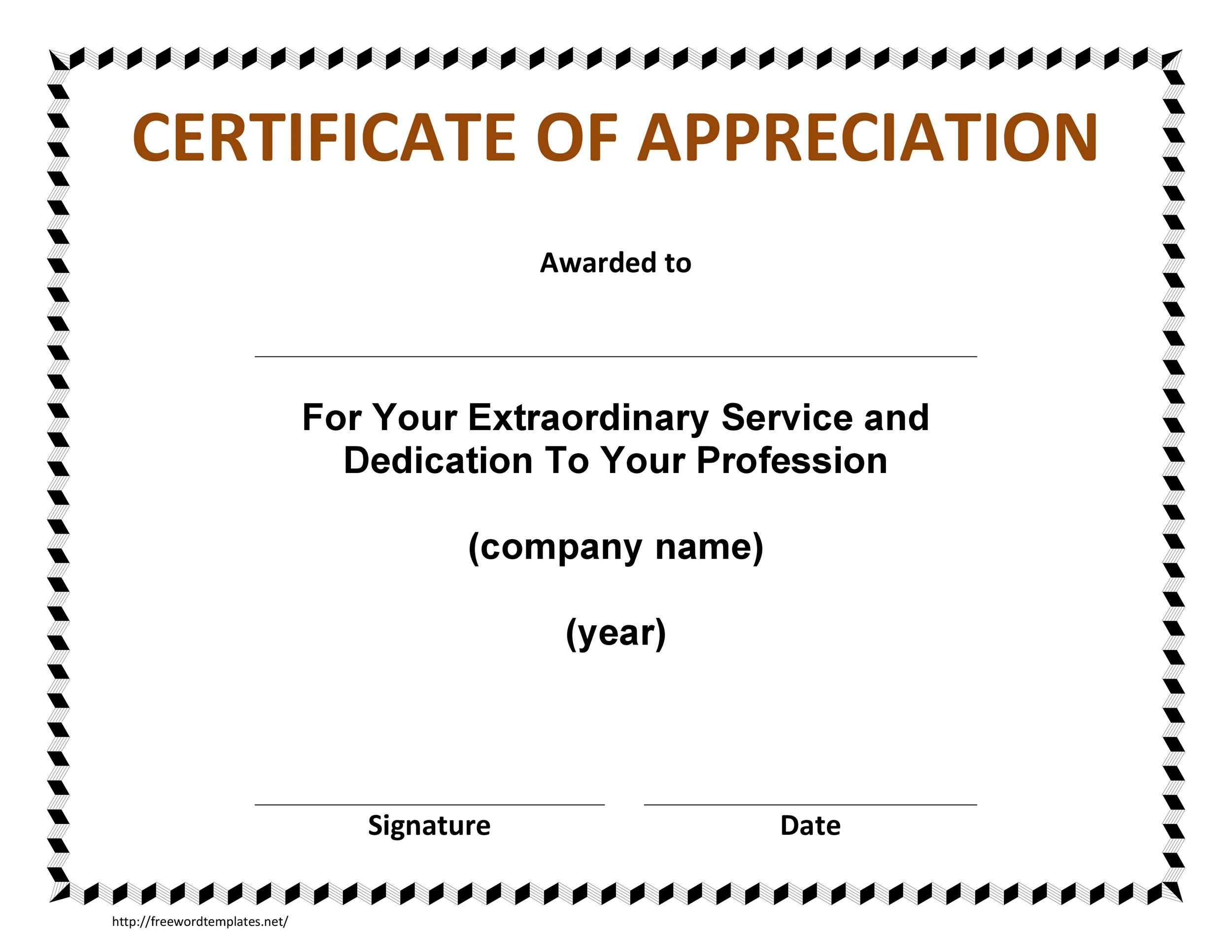 Free Certificate Of Appreciation Printable Free Certificate Of Appreciation Printable
