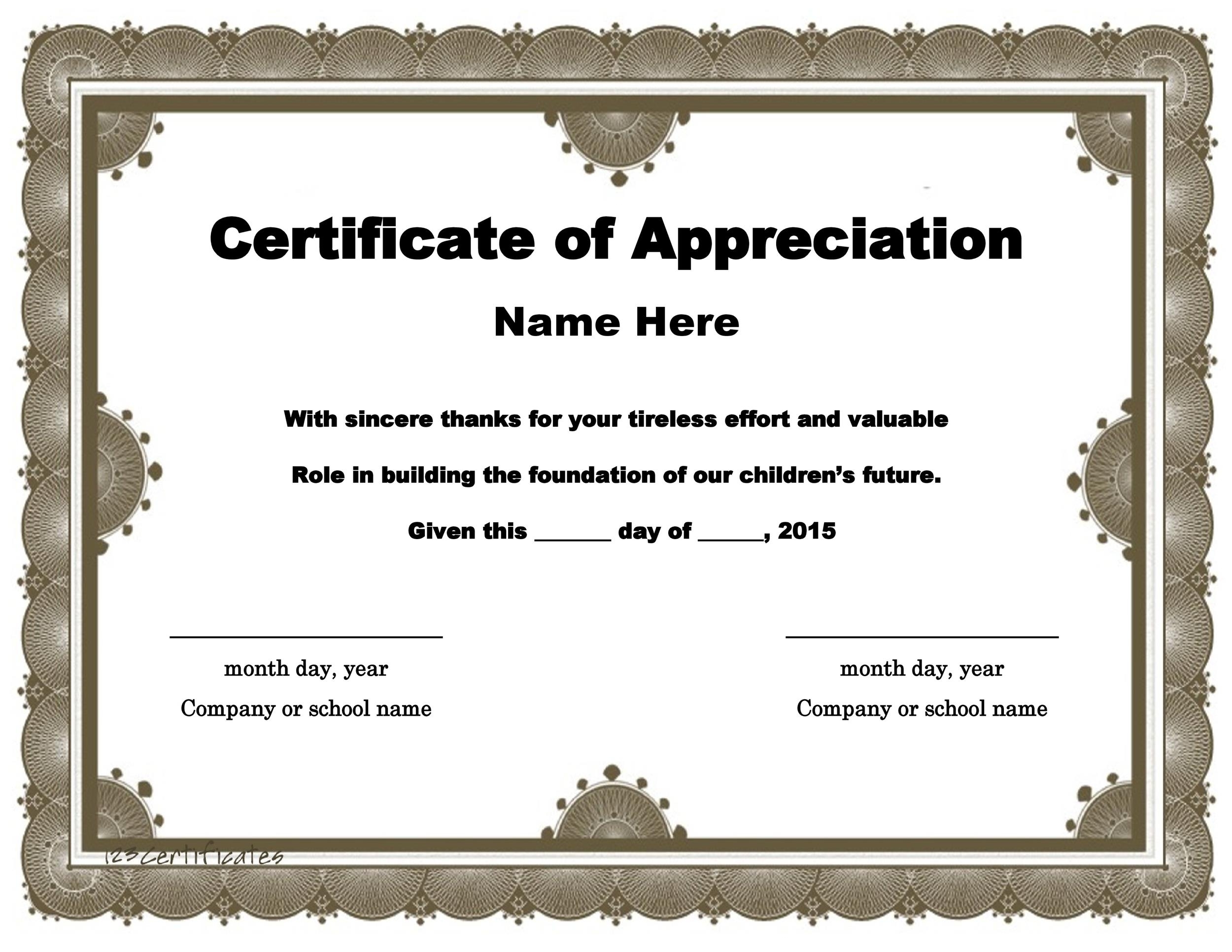 30 Free Certificate Of Appreciation Templates And Letters 30 Free Certificate Of Appreciation Templates And Letters