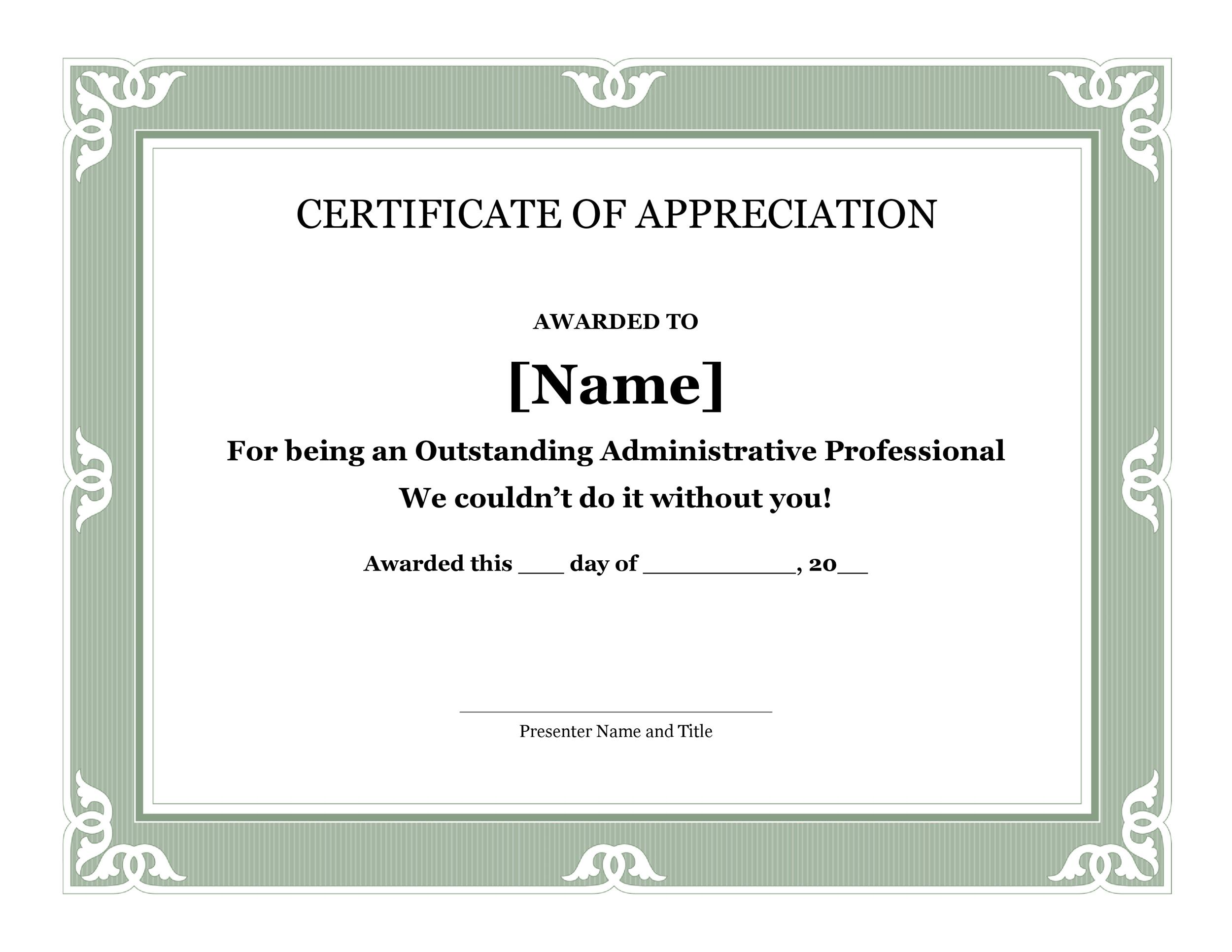 30 Free Certificate Of Appreciation Templates And Letters 30 Free Certificate Of Appreciation Templates And Letters