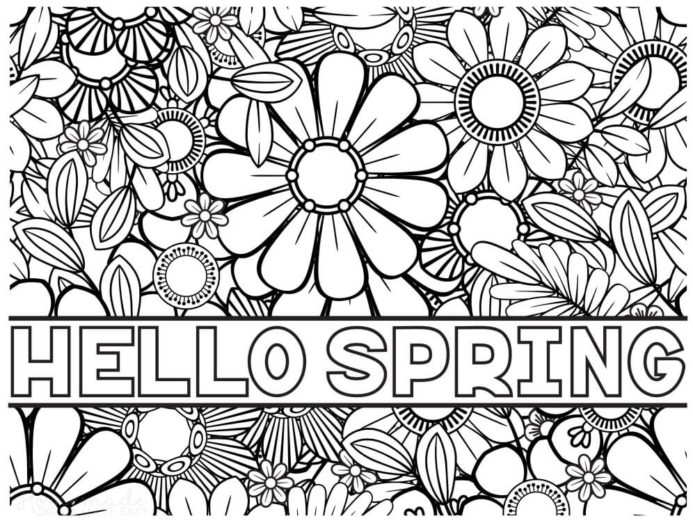 Free Printable Adult Coloring Pages Spring Flowers Free Printable Adult Coloring Pages Spring Flowers