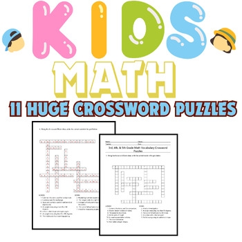 3rd 4th 5th Grade Math Vocabulary Crossword Puzzles Printable With 