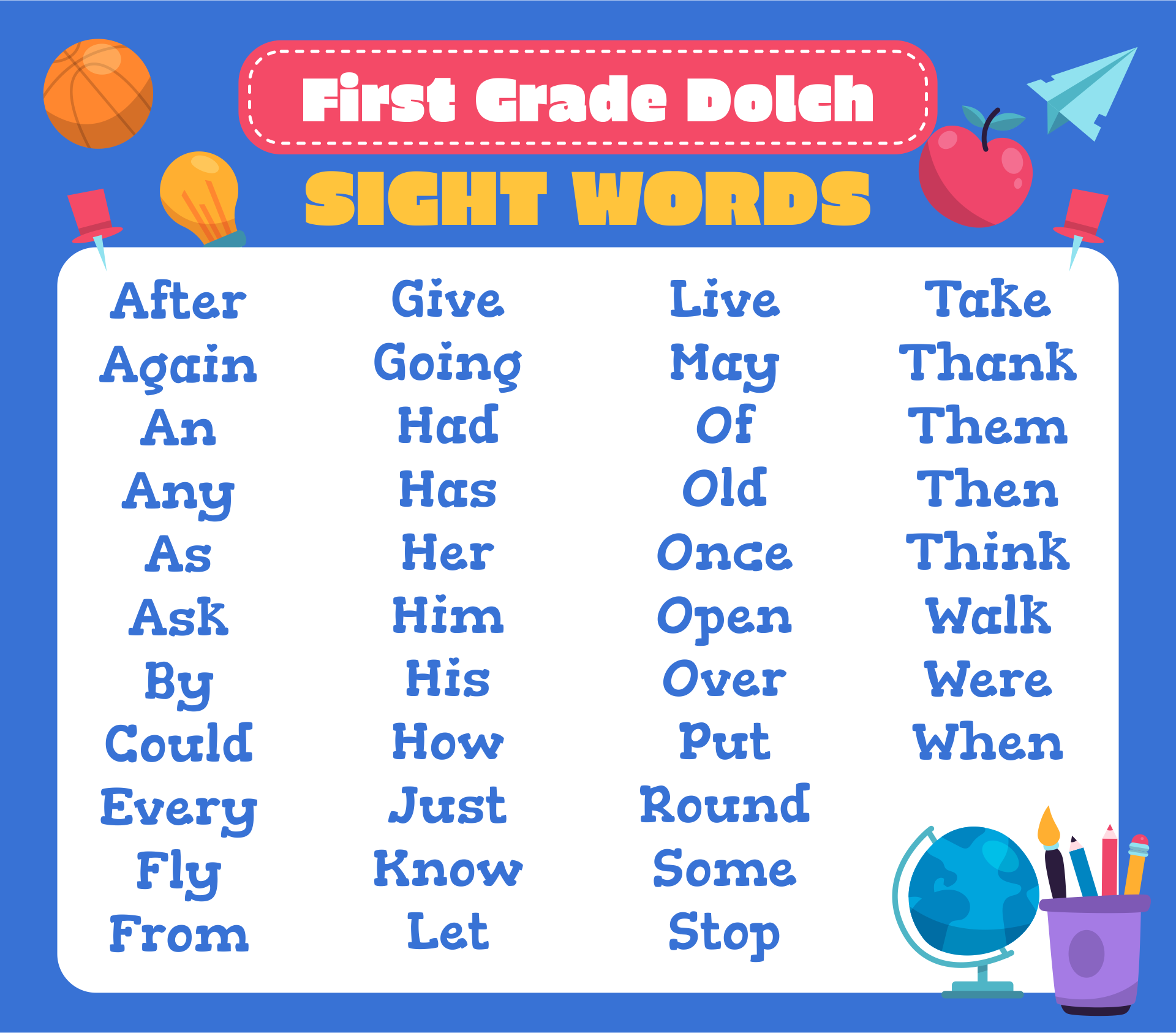 First Grade Sight Words Flash Cards Printable Free First Grade Sight Words Flash Cards Printable Free