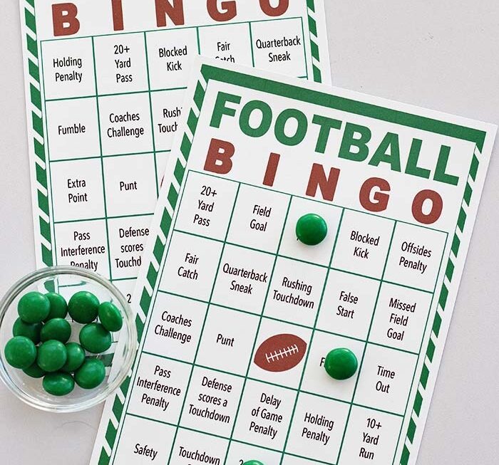 52 Free Printable Football Bingo Cards