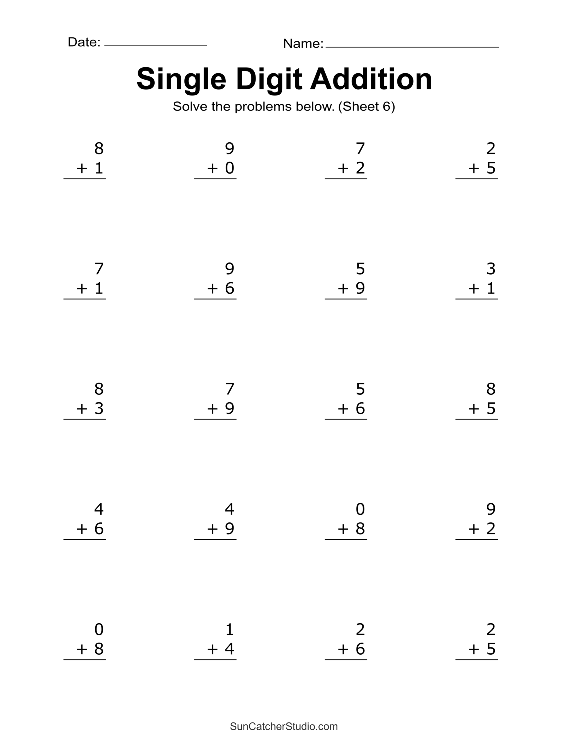 Easy Printable Math Addition Drill Worksheets Easy Printable Math Addition Drill Worksheets