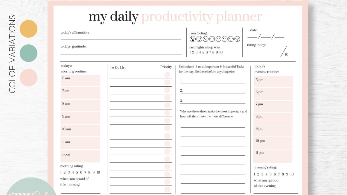 Adhd Daily Planner Printable Adhd Schedule Template