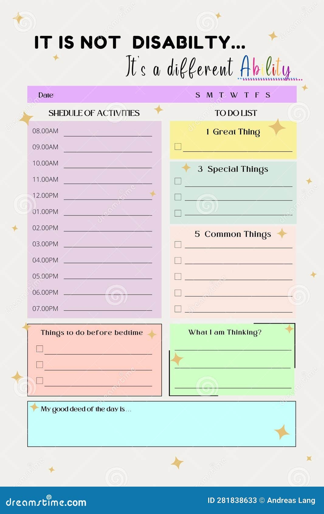 Printable Adhd Daily Planner Template