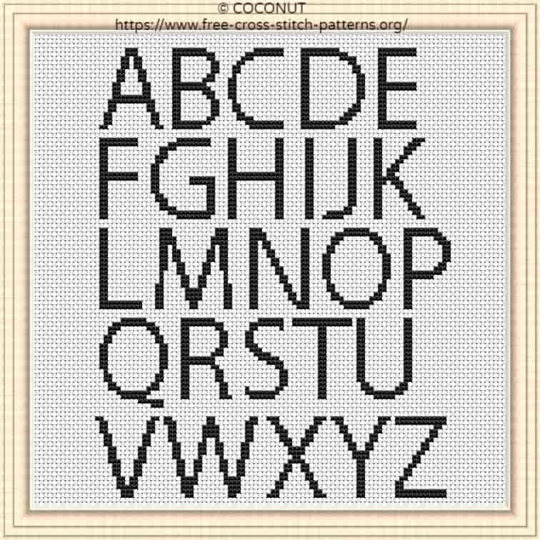 Free Printable Cross Stitch Block Alphabet Patterns